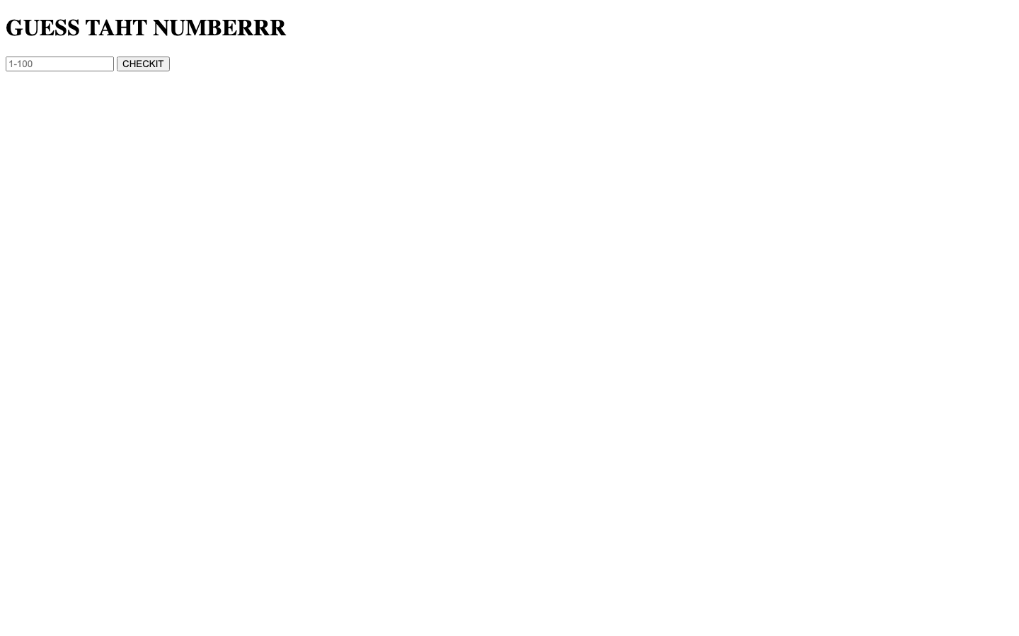 Screenshot of Guess That Number